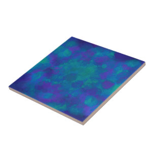Carreau Motif élégant pourpre d'aquarelle de vert bleu