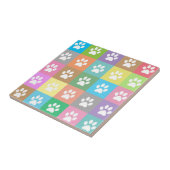 Carreau Motif empreinte de patte coloré (Côté)