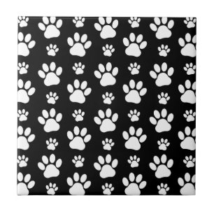 Carreau Motif, Empreintes de pattes, pattes de chien, noir