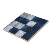 Carreau Motif en argent et bleu (Côté)