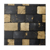 Carreau Motif en briques noir et or (Devant)