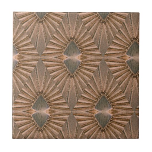 Carreau Motif en bronze de diamant d'art déco (Devant)