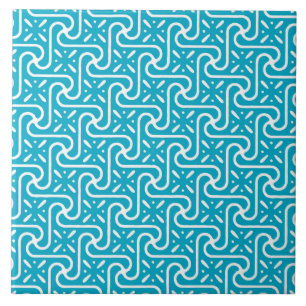 Carreau Motif en carrelage égyptien, turquoise et blanc