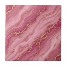 Motif en céramique marbrée rose et or rose de luxe