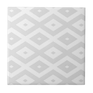 Carreau Motif en diamant gris clair et blanc