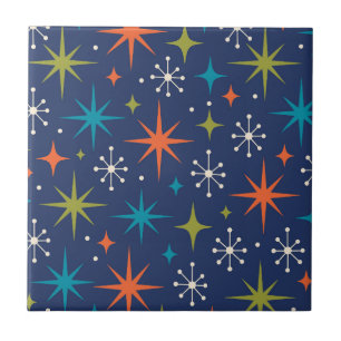 Carreau Motif en étoile éclatée de style Mid Century Moder