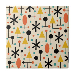 Carreau Motif en étoile éclatée de style Mid Century Moder