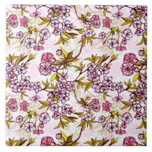 Carreau Motif en fleurs de cerisiers 