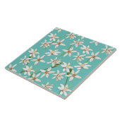 Carreau motif en fleurs de citron d'été sur les turquoises (Côté)