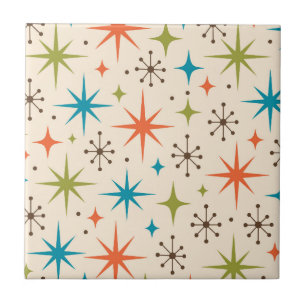 Carreau Motif en forme d'étoile du milieu du XXe siècle Mo