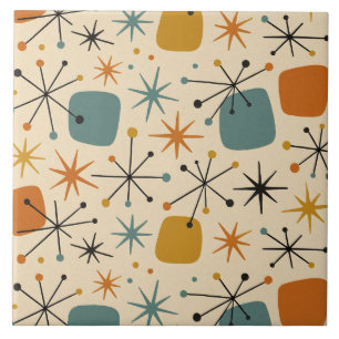 Carreau Motif en forme d'étoile du milieu du XXe siècle Mo