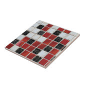 Carreau Motif en mosaïque rouge blanc (Côté)