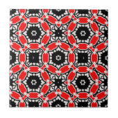 Carreau Motif en mosaïque rouge noir et blanc (Devant)