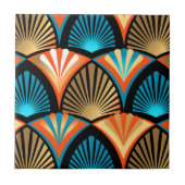 Carreau Motif en or feuille de palme géométrique Art Déco (Devant)