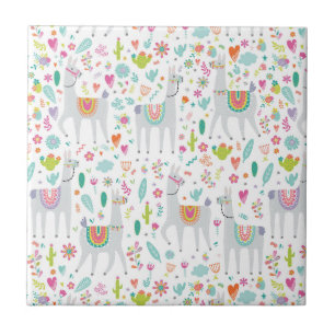 Carreau Motif en pastel mignon de lama