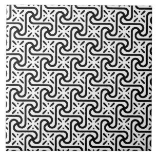 Carreau Motif en tuiles égyptiennes, noir et blanc