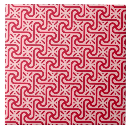 Carreau Motif en tuiles égyptiennes, rose profond et clair (Devant)