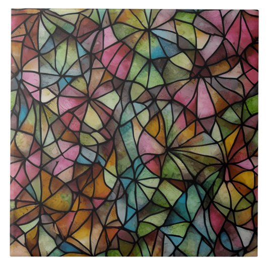 Carreau Motif en verre coloré (Devant)