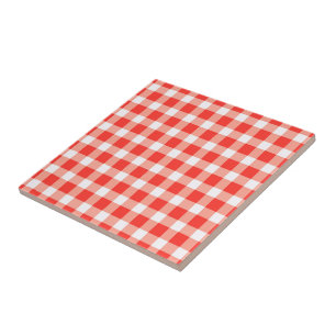 Carreau Motif En vichy blanc rouge