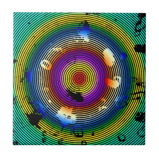 Carreau Motif entouré de plusieurs couleurs (Devant)