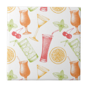 Carreau Motif esquissé de cocktail