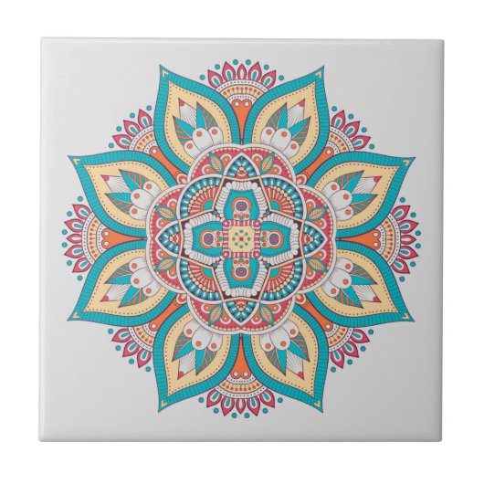 Carreau motif ethnique marocain de mandala (Devant)