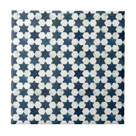 Carreau Motif étoile bleu marocain (Devant)