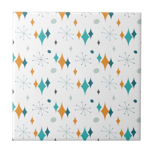 Carreau Motif étoile Retro atomique Starburst (Devant)