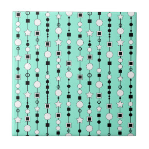 Carreau Motif festif avec perles enfilées et étoile de bij