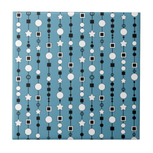 Carreau Motif festif avec perles enfilées et étoile de bij