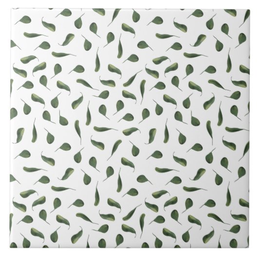 Carreau Motif feuillage vert (6 x 6) sans soudure (Devant)