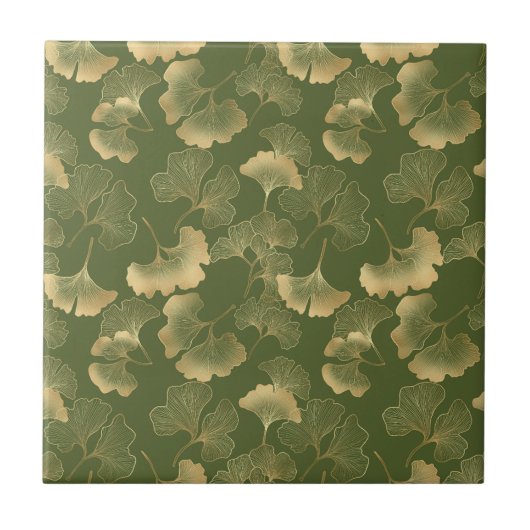 Carreau Motif feuille d'or moderne (Devant)