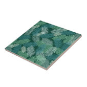 Carreau Motif feuille fermier sur vert foncé (Côté)