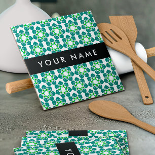 Carreau Motif feuille, Feuilles verts, votre nom