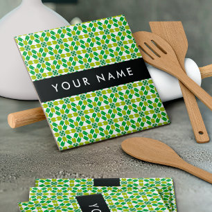 Carreau Motif feuille, Feuilles verts, votre nom