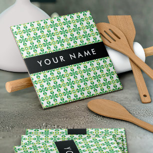 Carreau Motif feuille, Feuilles verts, votre nom