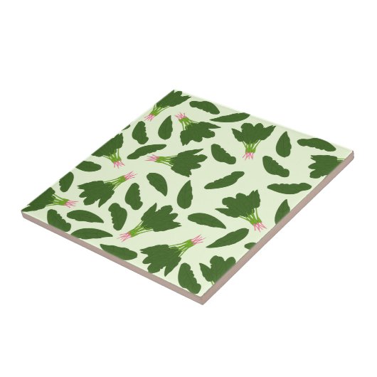Carreau Motif Feuille Green Spinach (Côté)