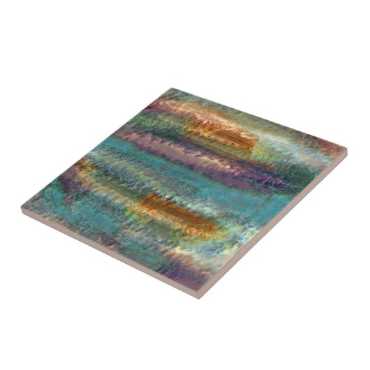 Carreau motif feuille patina vert Abstrait (Côté)