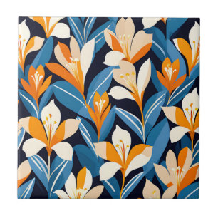Carreau Motif Fleur de Freesia géométrique moderne
