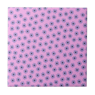 Carreau Motif fleur hippie bleu violet chic
