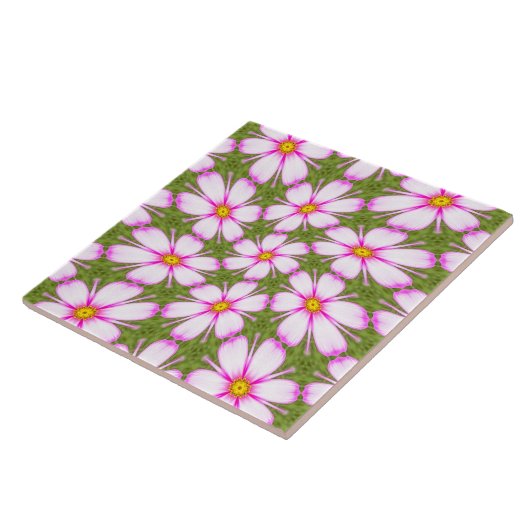Carreau Motif Fleurs Cosmos (Côté)