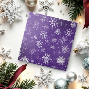 Carreau Motif Flocons de Neige Violets Magique Vacances d'