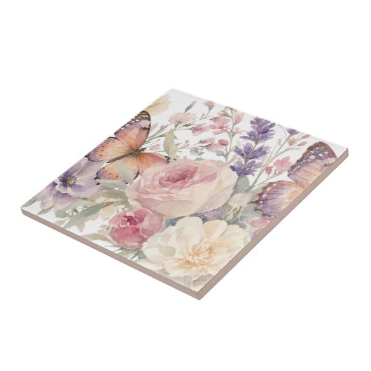 Carreau motif floral (Côté)
