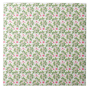 Carreau Motif floral à branche de fleur en aquarelle