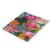 Carreau Motif floral abstrait coloré (Côté)
