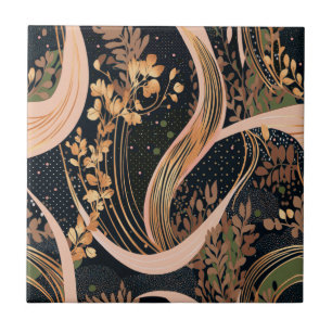 Carreau motif floral Abstrait, pois, vignes