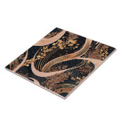 Carreau motif floral Abstrait, pois, vignes (Côté)