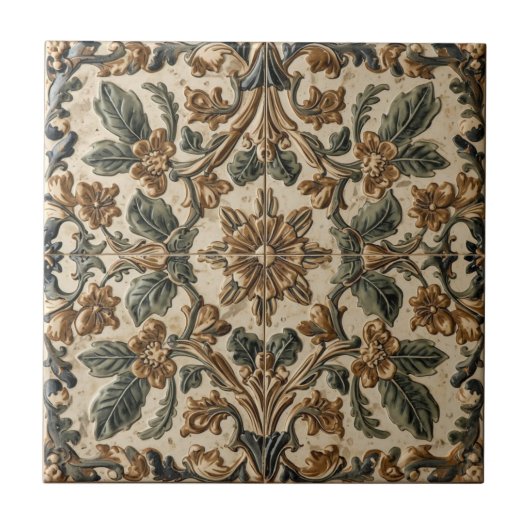 Carreau Motif floral antique Chèvrefeuille de William Morr (Devant)