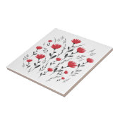 Carreau Motif Floral Aquarelle Rouge moderne (Côté)