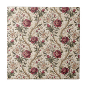 Carreau Motif floral Art démodé victorien Rose & Damask